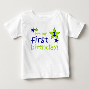 De Bebé Es mi 1 primera camiseta del niño del cumpleaños