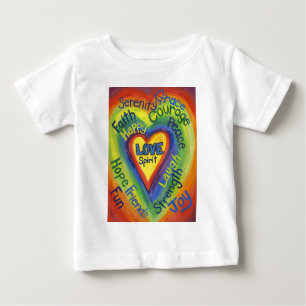 De Bebé Espíritu arcoiris Corazones amor arte camiseta Per