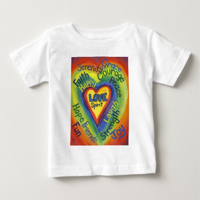De Bebé Espíritu arcoiris Corazones amor arte camiseta Per (Anverso)
