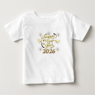 De Bebé Feliz Año Nuevo 2026 camiseta para niños pequeños