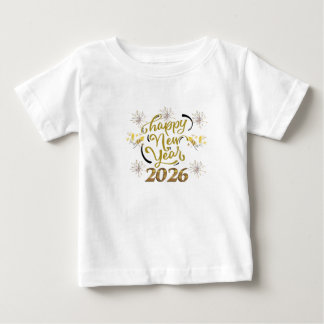 De Bebé Feliz Año Nuevo 2026 camiseta para niños pequeños