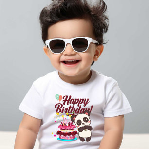 De Bebé Feliz cumpleaños Baby Kids Camiseta Blanca