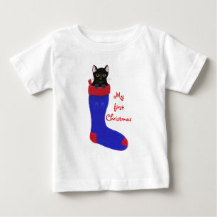 De Bebé Gato negro en Navidades azules: camiseta en alto