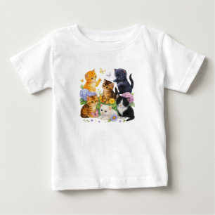 De Bebé Gato Pequeño Adorable Camiseta Gato Vintage