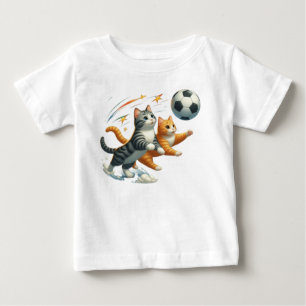 De Bebé ¿Gatos divertidos jugando FÚTBOL en una camiseta p