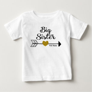 De Bebé Gran Hermana con flecha dorada camiseta personaliz