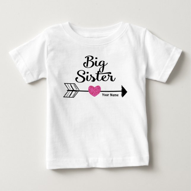 De Bebé Gran Hermana con flecha rosada con camiseta person (Anverso)