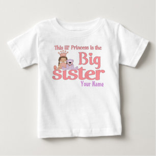 De Bebé Gran Hermana Princesa Personalizada Camiseta