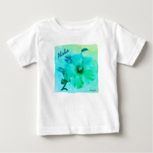 De Bebé HAMbyWG - Camiseta para niños Aqua Hawaiin Hibiscu