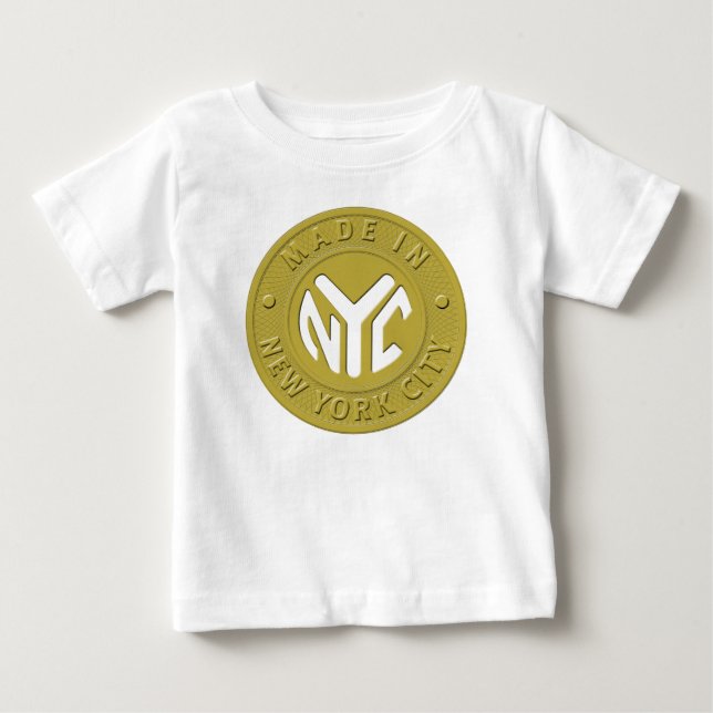 De Bebé HECHO EN NYC embroma la camiseta (Anverso)