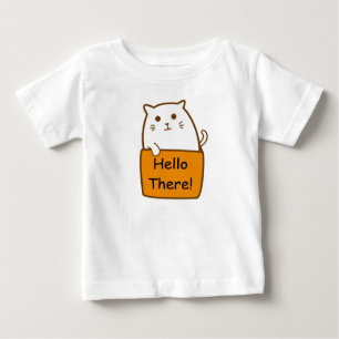 De Bebé Hola allí camiseta linda del gatito del gato