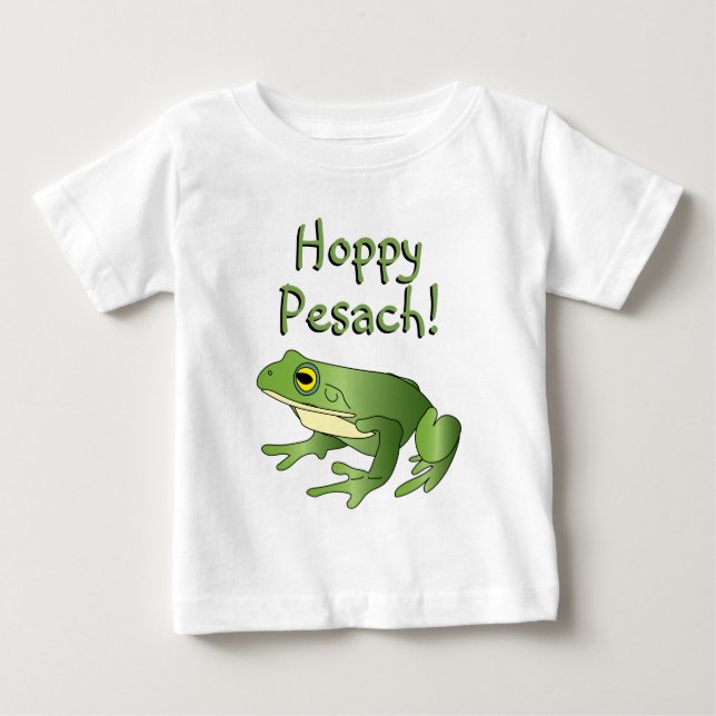 De Bebé ¡Hoppy Pesach! - Rana simple - Camiseta para bebés (Anverso)