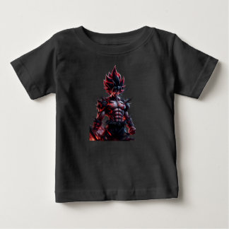 De Bebé Inferno Anime Warrior Niños Camiseta - Fuego Negro