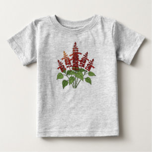 De Bebé Jardín Flor - Salvia Escarlata Camiseta Botánica
