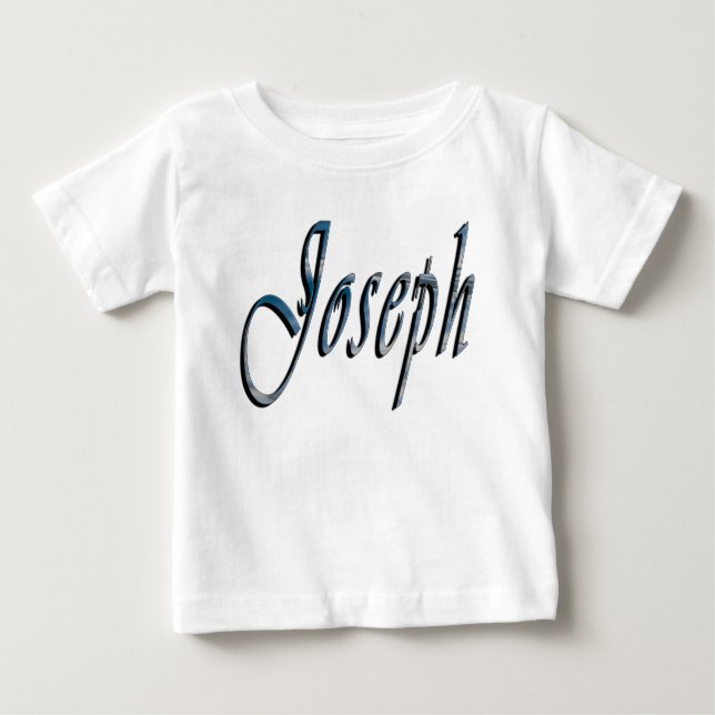 De Bebé Joseph, Nombre, Logo, Camiseta Blanca Bebés (Anverso)