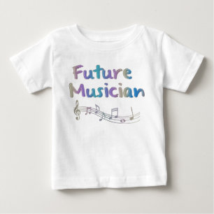 De Bebé La camiseta del músico del arco iris del niño
