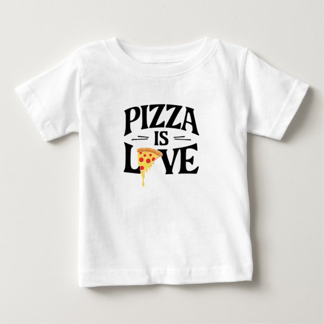 De Bebé La pizza es amor | Camiseta (Anverso)