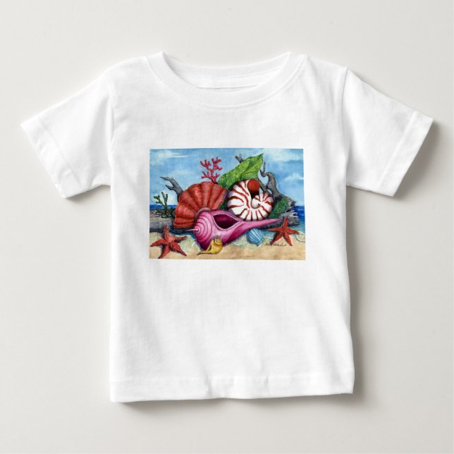De Bebé La playa descasca la camiseta - modificada para (Anverso)