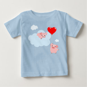 De Bebé Las alas del amor (cerdos Personalizados) Camiseta