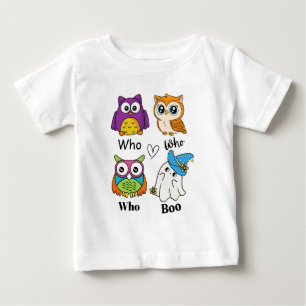 De Bebé Lechuzas divertidas y camiseta para niños fantasma