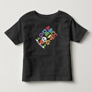 De Bebé Lectura Cute Panda - Colorida camiseta ABCD FG
