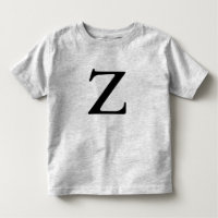 Letra Z monogramada camiseta inital negra monogram