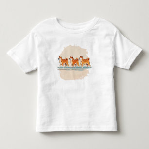 De Bebé lindo shiba inu caminando en línea camiseta