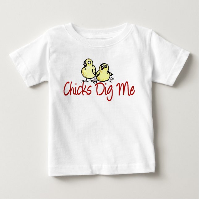 De Bebé los polluelos me cavan camiseta (Anverso)
