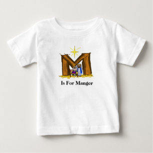 De Bebé M es para la camiseta Manger Christian Baby Navida