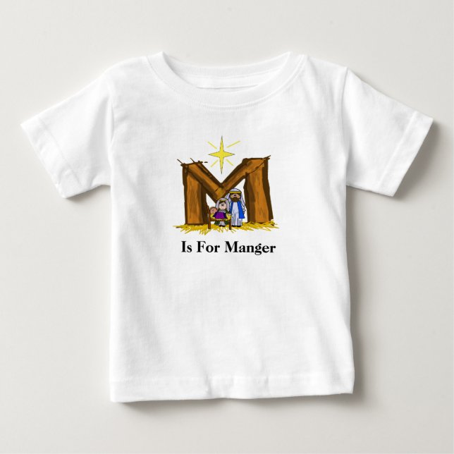 De Bebé M es para la camiseta Manger Christian Baby Navida (Anverso)