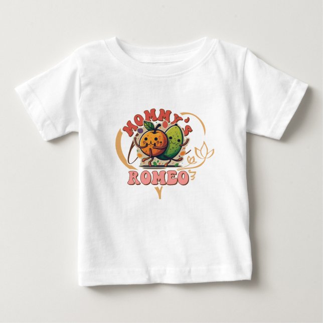 De Bebé mamá romeo adorable camiseta (Anverso)