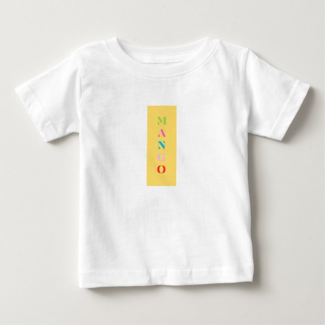 De Bebé "Mango" Gráfica divertida camiseta - Amarillo auda (Anverso)