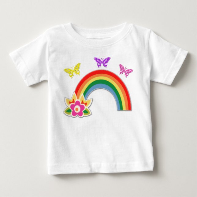 De Bebé Mariposa y camiseta arco iris para Chicas pequeños (Anverso)