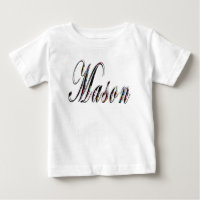 Mason, Name, Logo, Baby Boys Camiseta Blanca