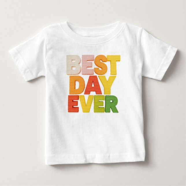 De Bebé Mejor camiseta del día para niños. Cumpleaños, cel (Anverso)