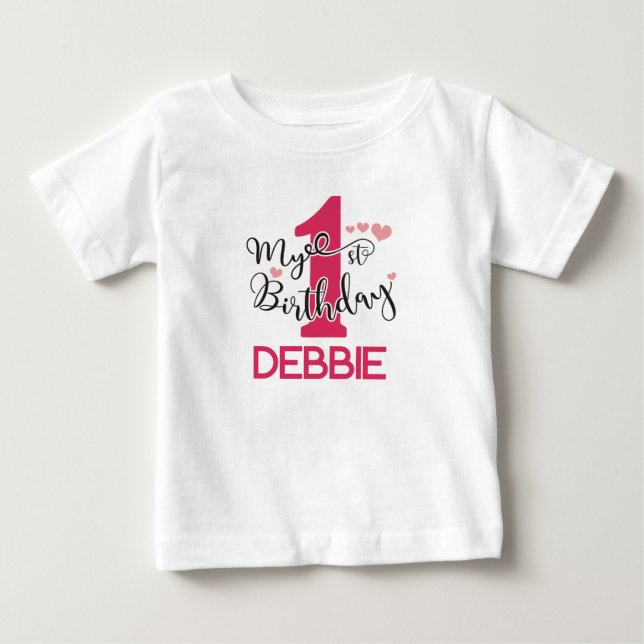 De Bebé Mi cumpleaños número 1 - Camiseta personalizada pa (Anverso)