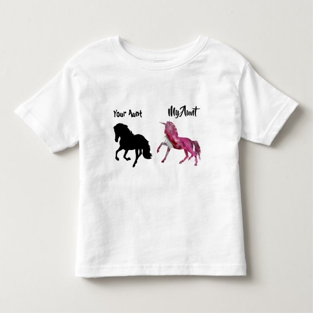 De Bebé Mi tía tu pequeña camiseta Unicorn rosa (Anverso)