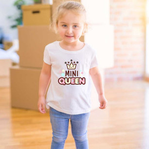 De Bebé Mini camiseta blanca moderna impresa por una reina