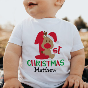 De Bebé Mis primeros Navidades Personalizan la Camiseta In