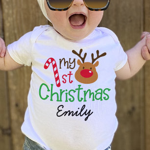 De Bebé Mis primeros Navidades Personalizan la Camiseta In