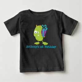 De Bebé Monstruo Personalizado Primer Cumpleaños Camiseta