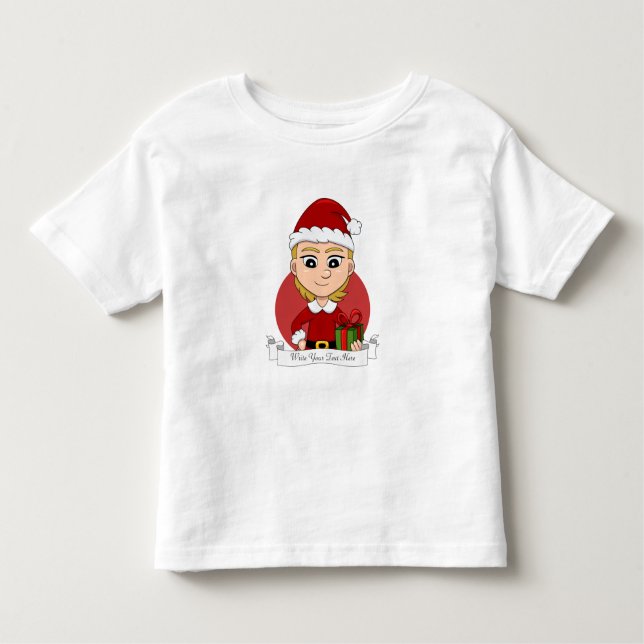 De Bebé Navidades chica personalizado camiseta pequeña (Anverso)