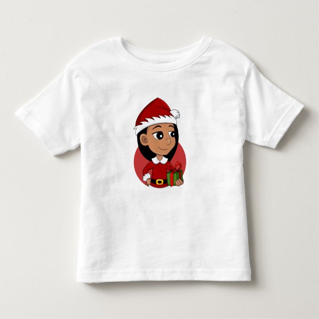 De Bebé Navidades chica personalizado camiseta pequeña (Anverso)