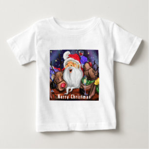 De Bebé Navidades graciosos beben camiseta con renos