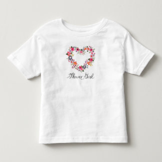 De Bebé Niña Flor Blushing Camiseta del corazón