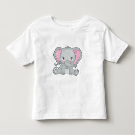 De Bebé Niña rosa orejas elefantes camiseta