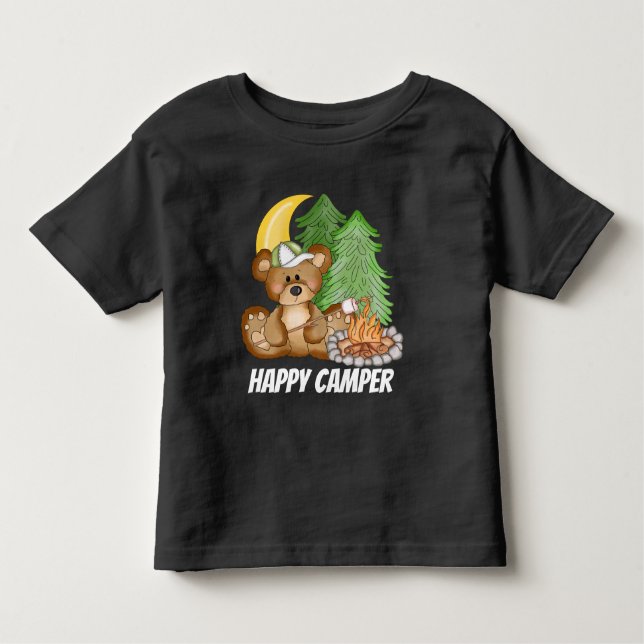 De Bebé Niños del oso del camper felices unisex camiseta d (Anverso)