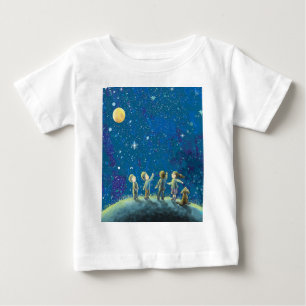 De Bebé Niños Mirando La Camiseta Del Cielo Nocturno
