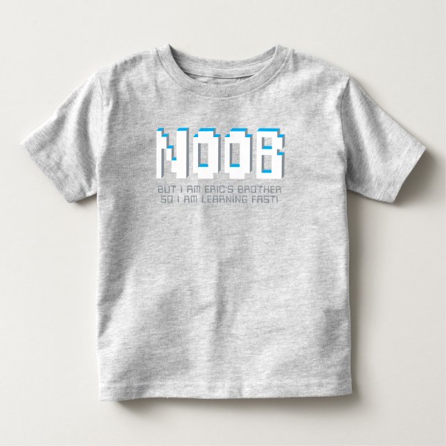 De Bebé Noob pixeló texto joven camiseta del hermano del j (Anverso)