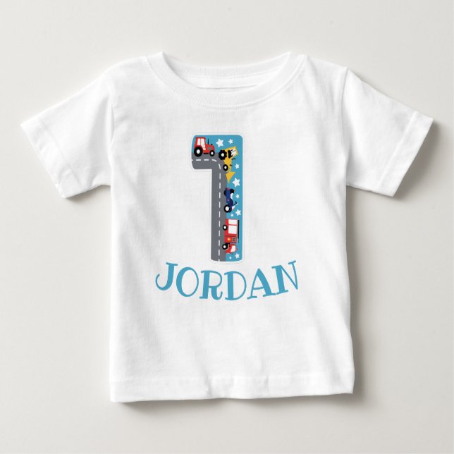 De Bebé NÚMERO UN NIÑO PRIMER CUMPLEAÑOS Camiseta (Anverso)